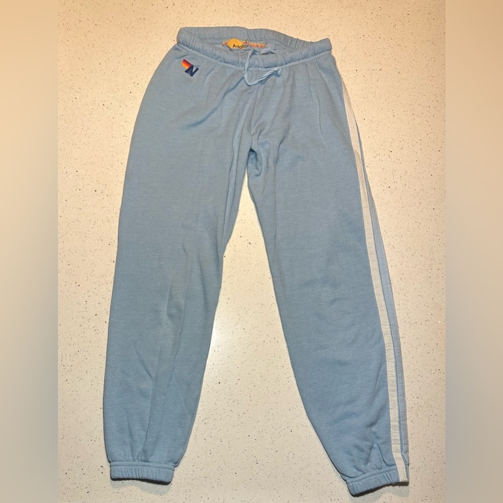 AVIATOR NATION 4 STRIPE SWEATPANTS IN BLUE / GUC / pre-loved